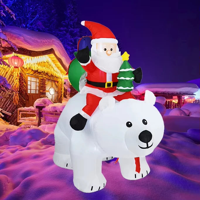 Christmas Inflatable Santa Decoration with LED Lights
