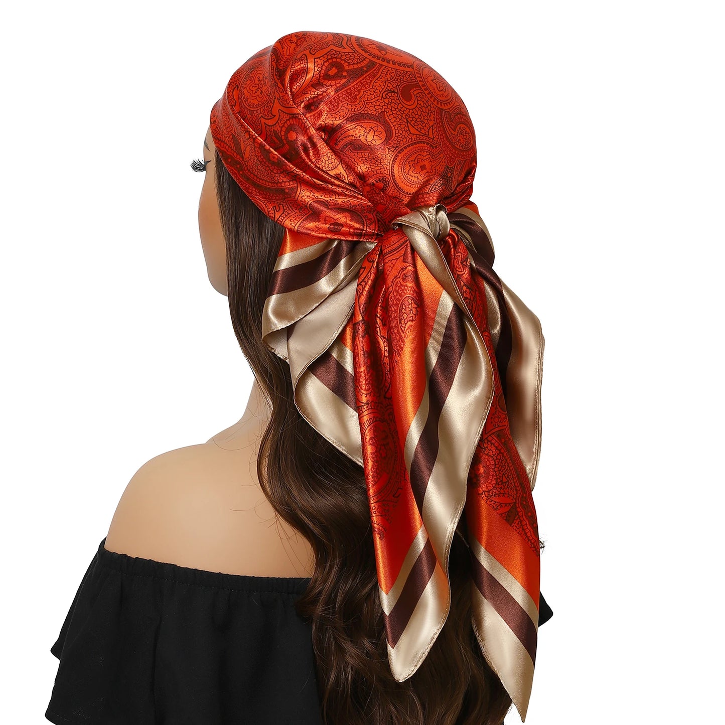 Satin Silk Square Head Scarf (90cm x 90cm)