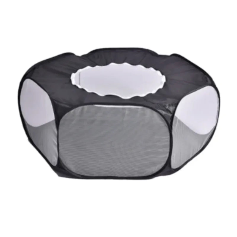Transparent Portable Pet Cage Tent – Foldable Playpen for Small Pets