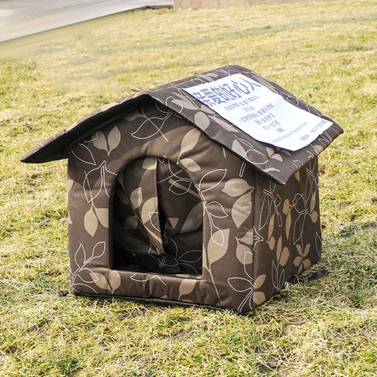 Waterproof Outdoor Cat House – Foldable & Warm Pet Cave Bed for Cats & Small Dogs
