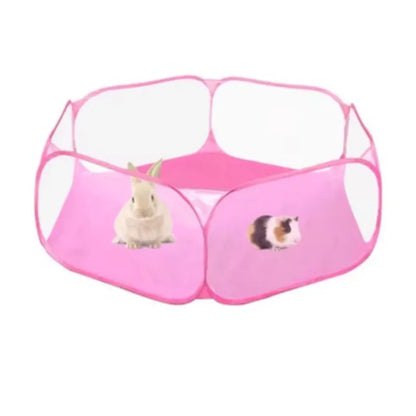 Transparent Portable Pet Cage Tent – Foldable Playpen for Small Pets