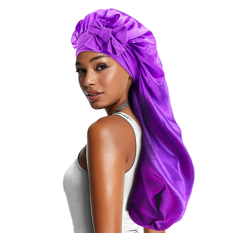 Long Bowknot Satin Bonnet