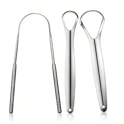 Stainless Steel Tongue Scraper Set with Storage Box