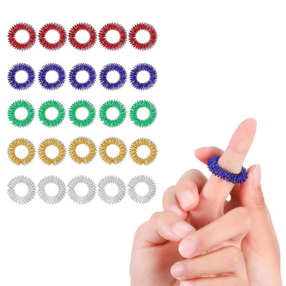 Spiky Stress Massager Finger Ring Set by Acupressure by Haraps.com