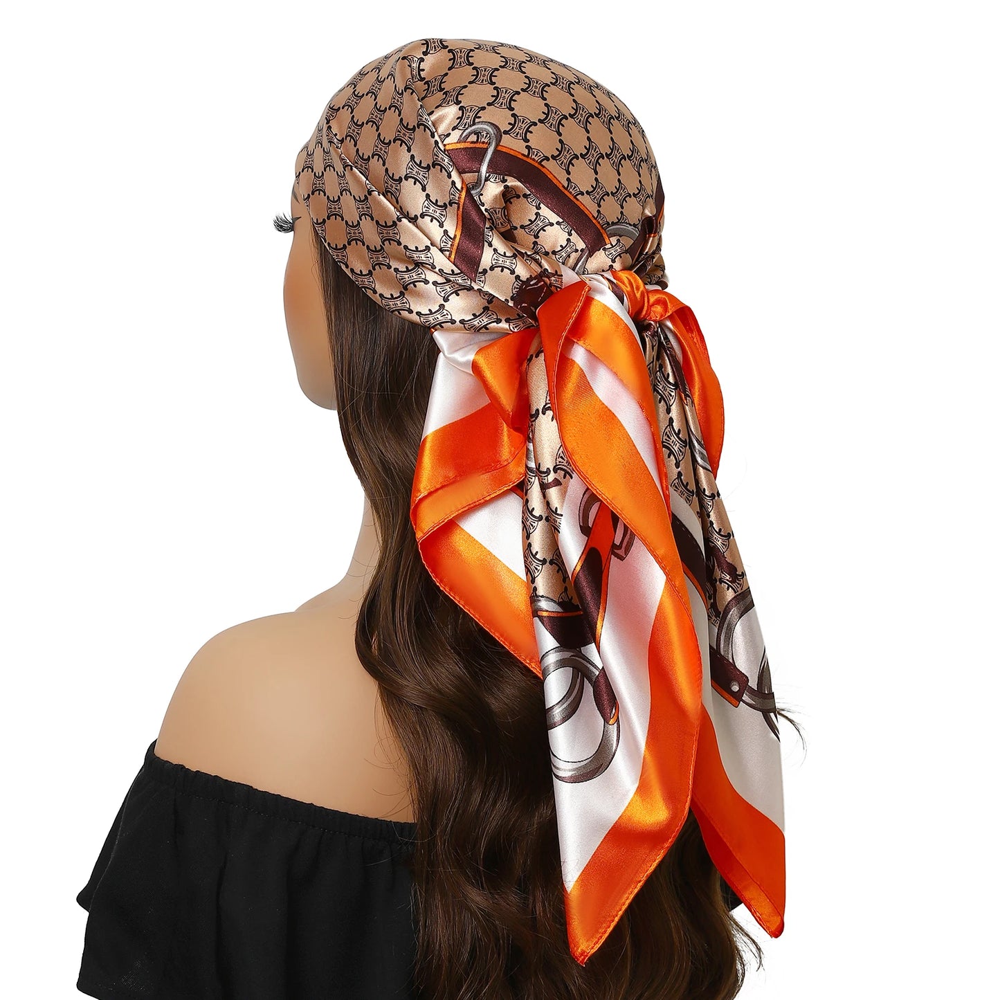 Satin Silk Square Head Scarf (90cm x 90cm)