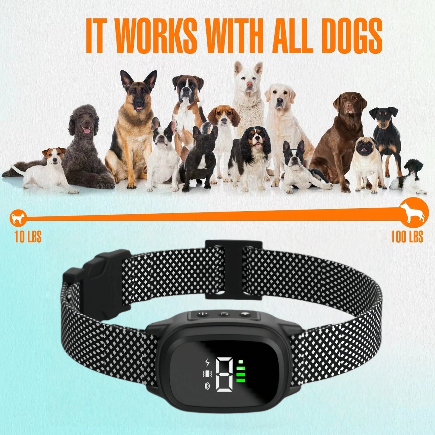 Anti-Barking Collar – Vibration & Shock Training for All Dog Sizes