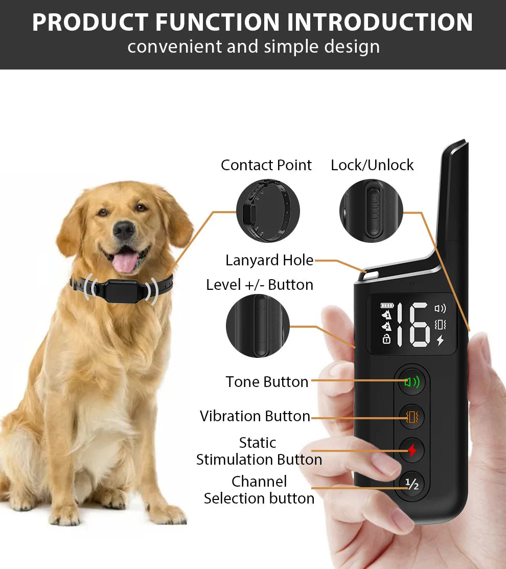 Dog Training Collar with Remote – 1000ft Range