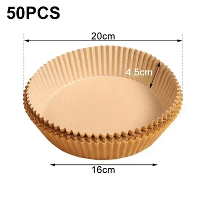 50pcs Air Fryer Grease Absorbent Silicone Paper Pads