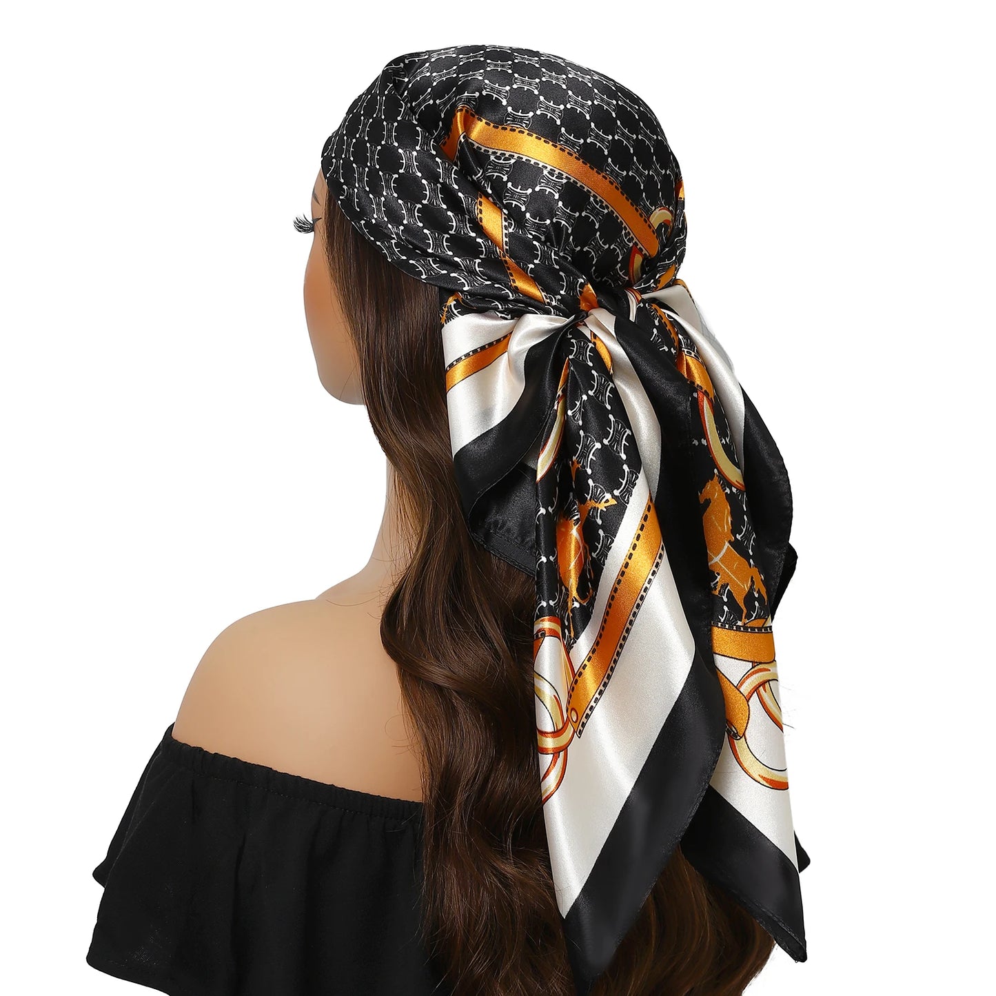 Satin Silk Square Head Scarf (90cm x 90cm)
