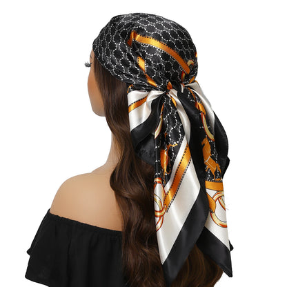 Satin Silk Square Head Scarf (90cm x 90cm)