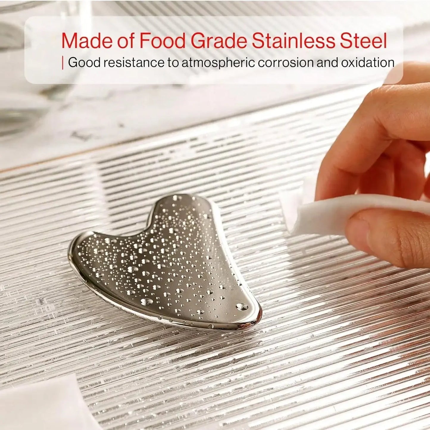 LumiStone 304 Stainless Steel Gua Sha For Puffiness by Haraps.com