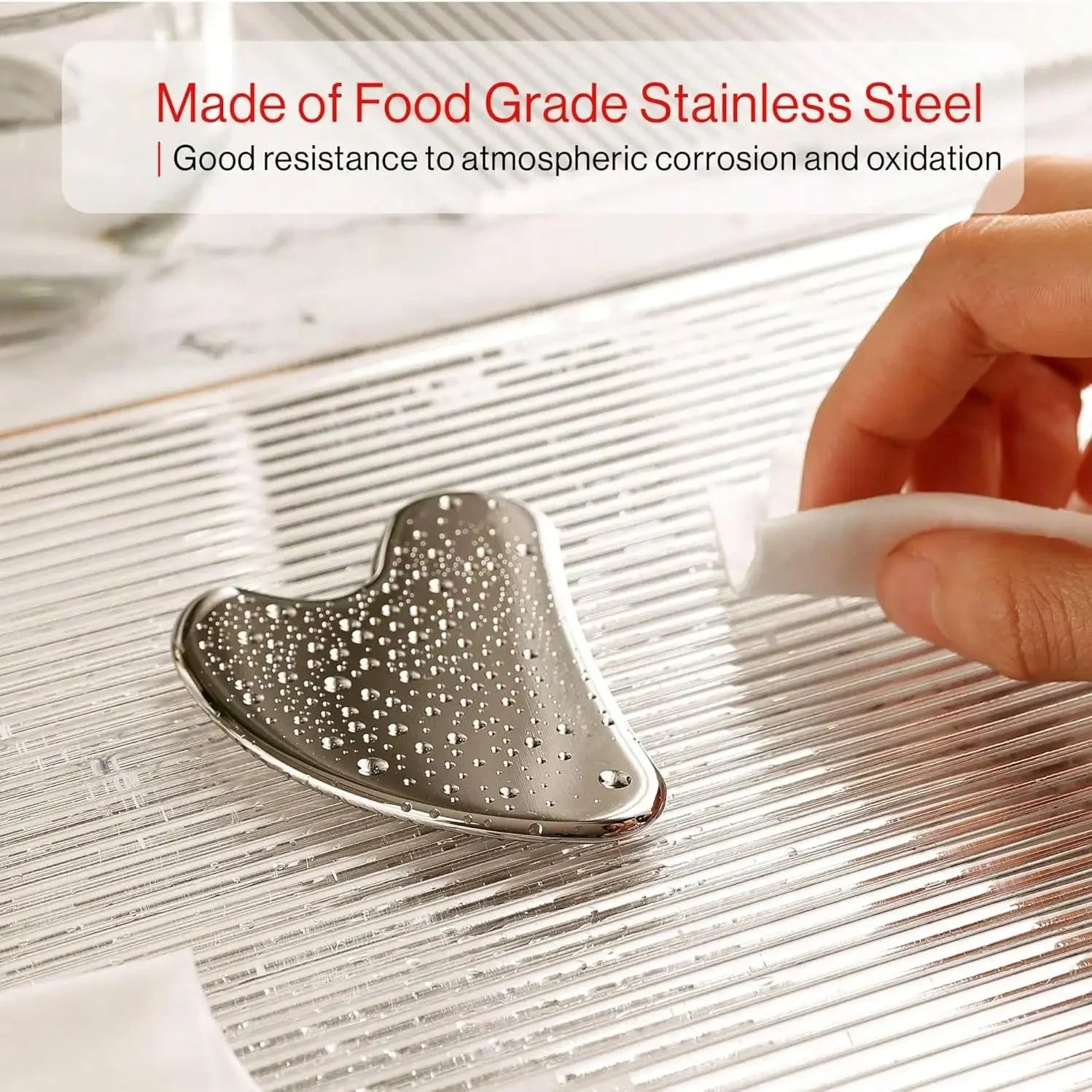 LumiStone 304 Stainless Steel Gua Sha For Puffiness by Haraps.com