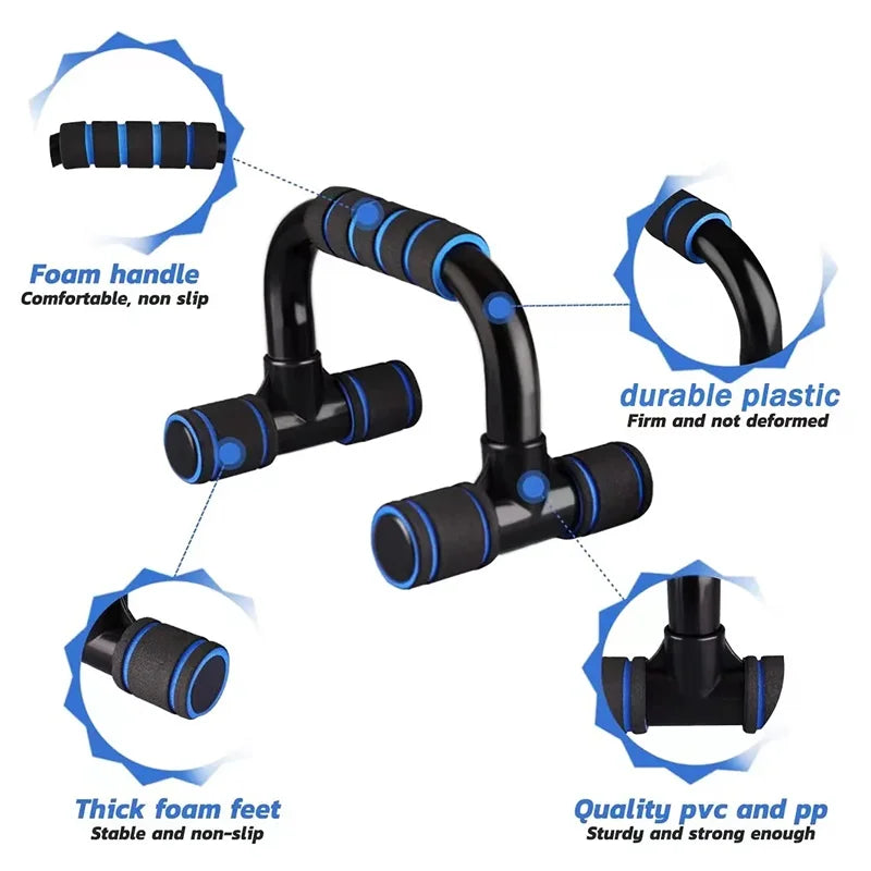 1pair U-shaped Push-up Rack Fitness Equipment Hand Sponge Grip Muscle Training Push Up Bar Chest Home Gym Body Building by Haraps.com