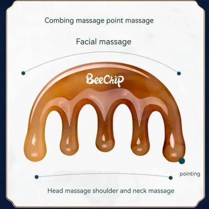 Five-Tooth Meridian Scalp Massage Comb