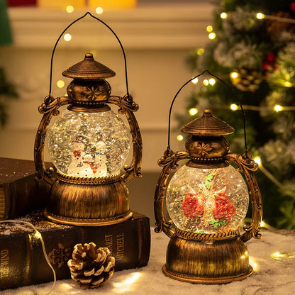 Christmas Snow Globe Lantern with Music & LED Light