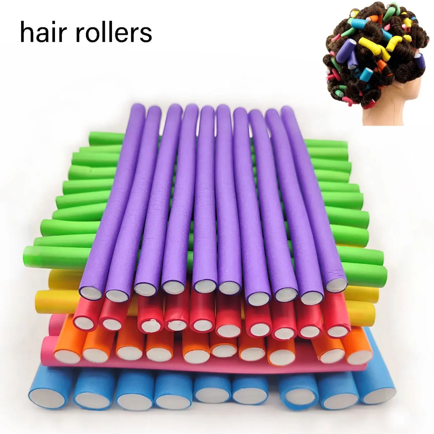 10 Pack Flexible Hair Curling Rods
