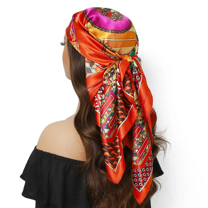 Satin Silk Square Head Scarf (90cm x 90cm)