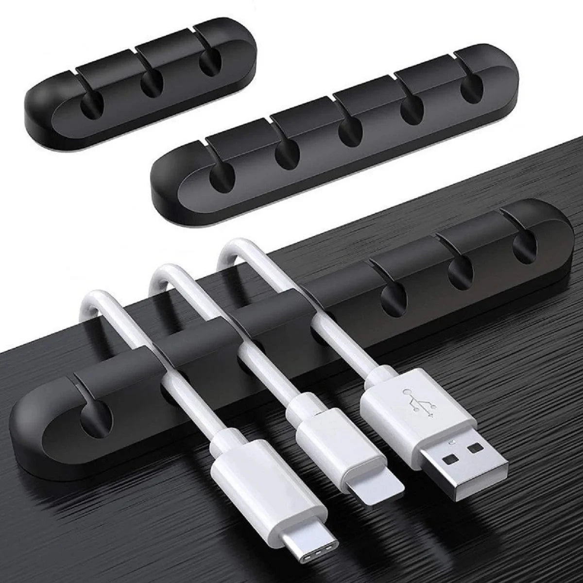 Silicone USB Cable Organizer - Cable Winder & Desktop Tidy Clips for Mouse, Headphones, and Wires