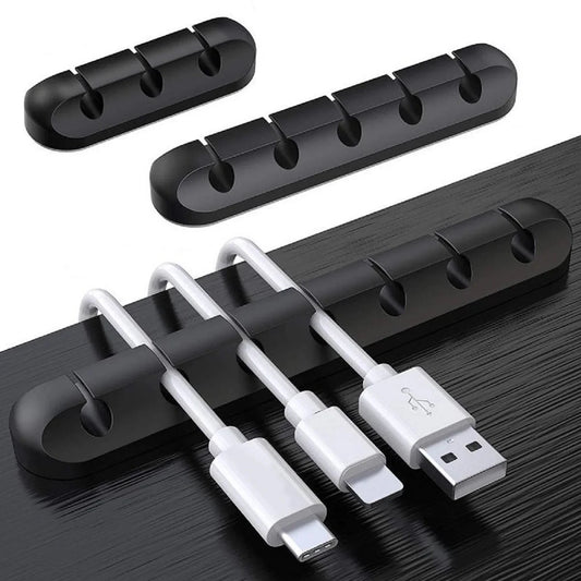 Silicone USB Cable Organizer - Cable Winder & Desktop Tidy Clips for Mouse, Headphones, and Wires
