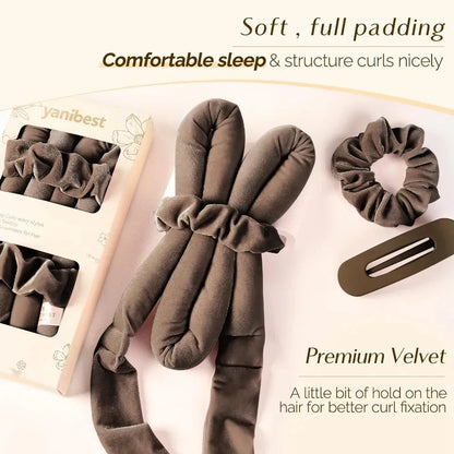 Heatless Hair Curler Set with Optional Bonnet