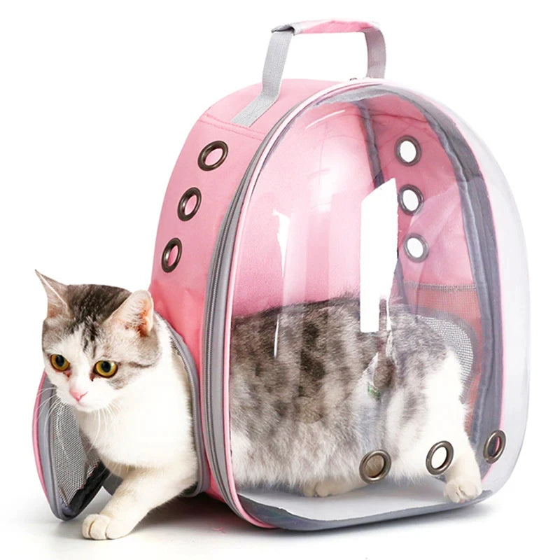 Transparent Capsule Pet Carrier Backpack – Breathable Travel Bag for Cats, Puppies & Small Animals