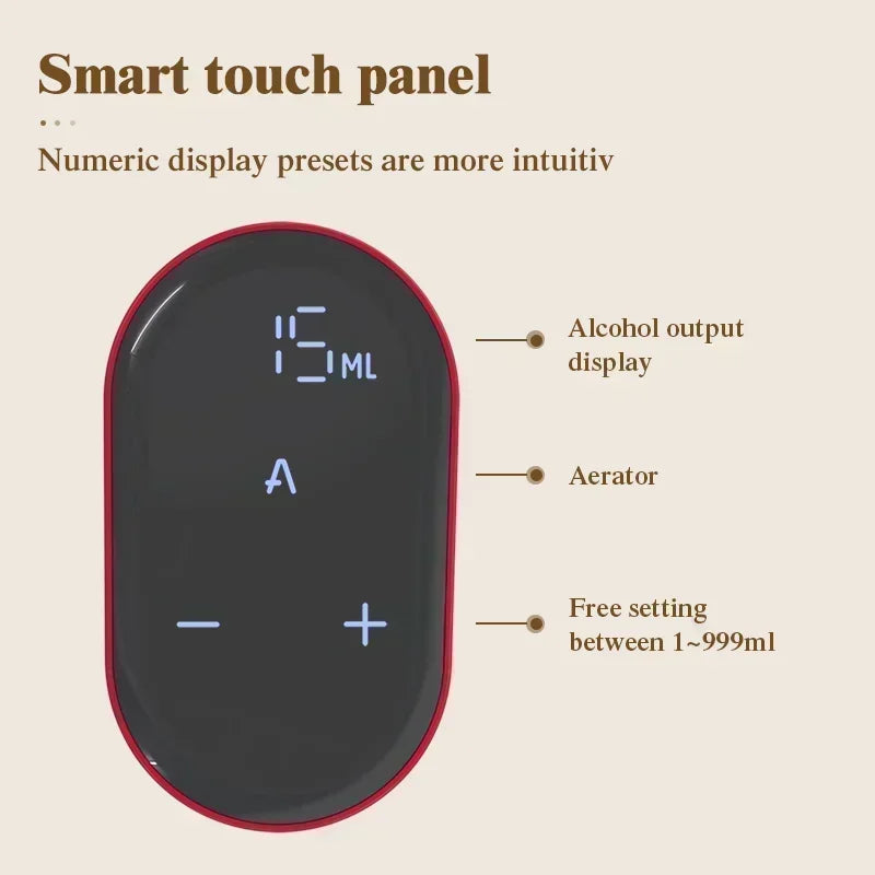 Automatic Non-touch Automatic Electric Bottle Pump Beverage Whisky Alcoholic Beverage Dispenser Aerator Pourer Redsack Wine Dispenser Digital Beverage Dispenser Wine Aerator Pourer Redsack Wine Dispenser by Haraps.com