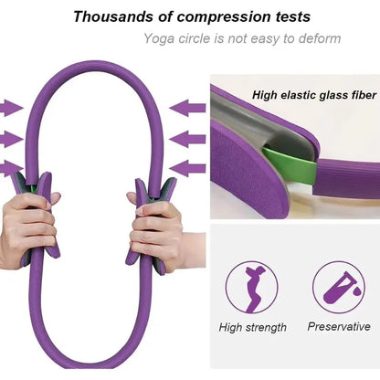 Yoga Pilates Ring Durable Non-Slip Exercise Circle Magic Exercise Circle with Dual Grip for Thigh Pelvic Floor Muscle Training by Haraps.com
