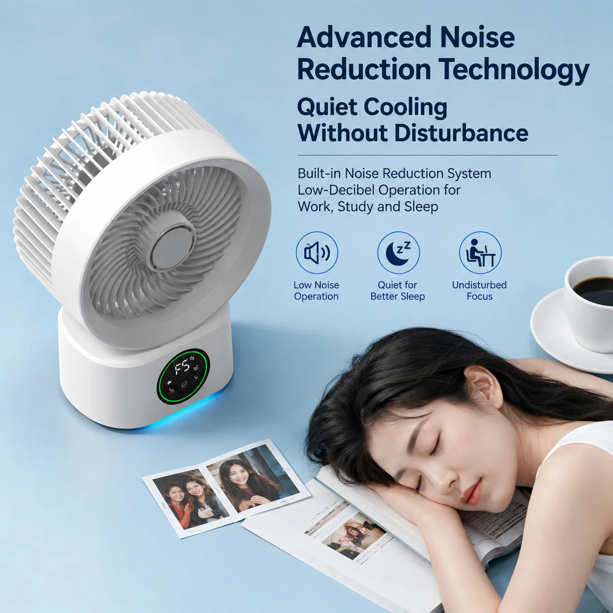Portable Wall Hanging USB Fan With Remote Control And Nightlight Smart Voice Activated Folding Air Cooler For Home