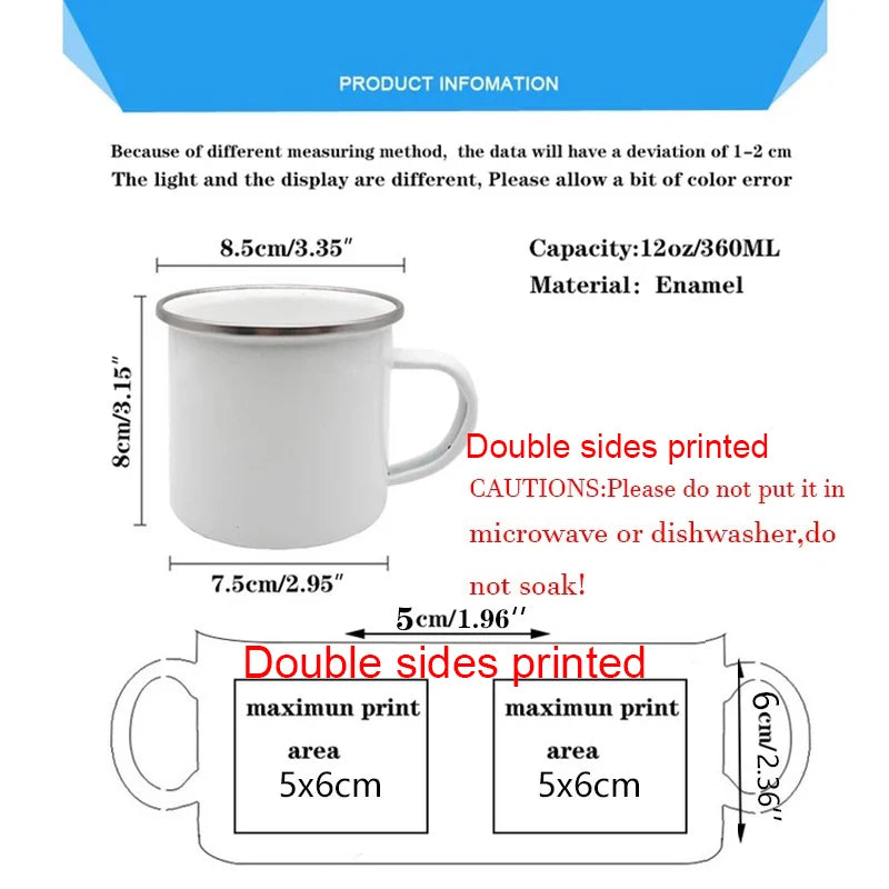 Christmas Enamel Mug with Festive Print