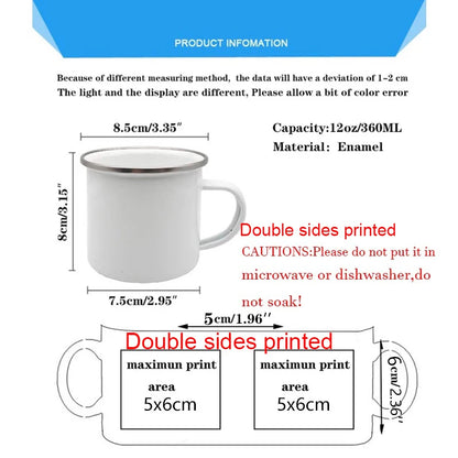 Christmas Enamel Mug with Festive Print