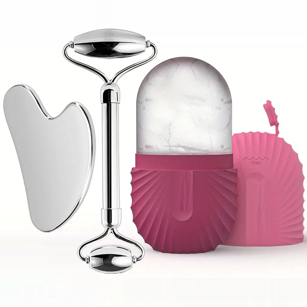 Ice Face Roller & Gua Sha Skincare Set