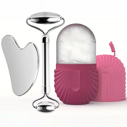 Ice Face Roller & Gua Sha Skincare Set