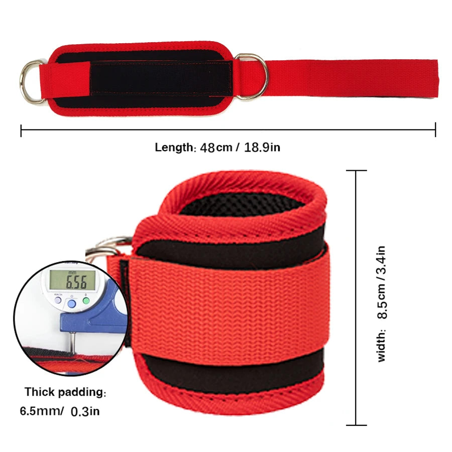 Fitness Ankle Straps with Adjustable D-Ring