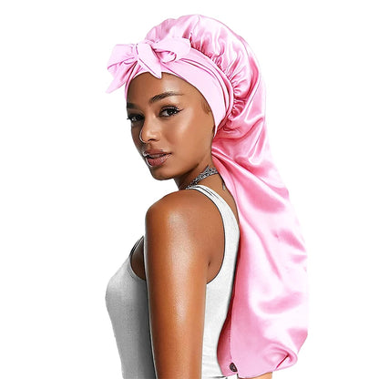 Long Bowknot Satin Bonnet