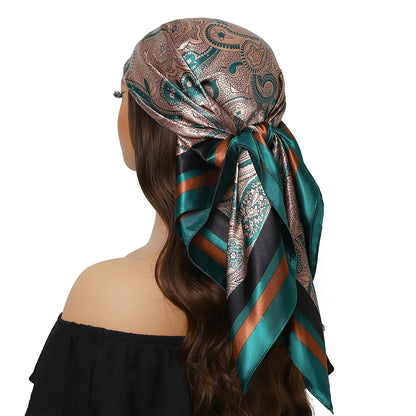 Satin Silk Square Head Scarf (90cm x 90cm)