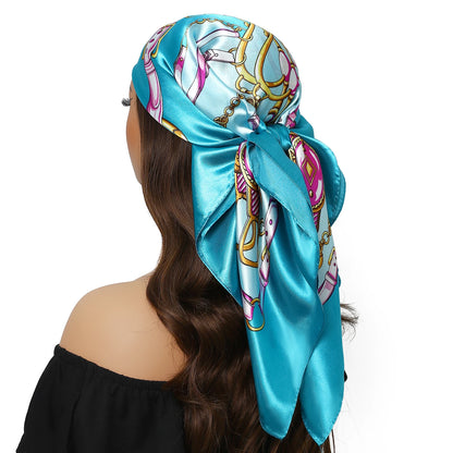 Satin Silk Square Head Scarf (90cm x 90cm)