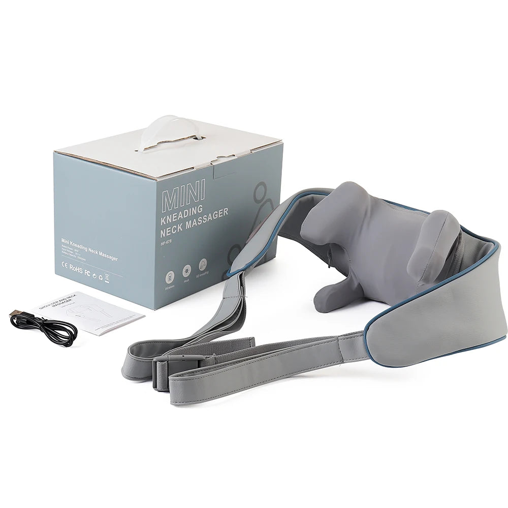 Wireless Neck & Back Massager – Kneading Massage Shawl for Neck, Shoulders & Trapezius Muscle Relief