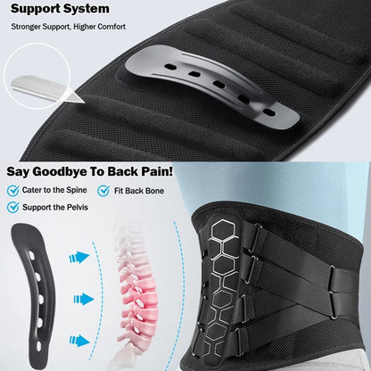 Lower Back Brace for Pain Relief,Back Support Belt, Flexible Lumbar Support Waist Belt for Lifting At Work,Scoliosis Pain Relief by Haraps.com