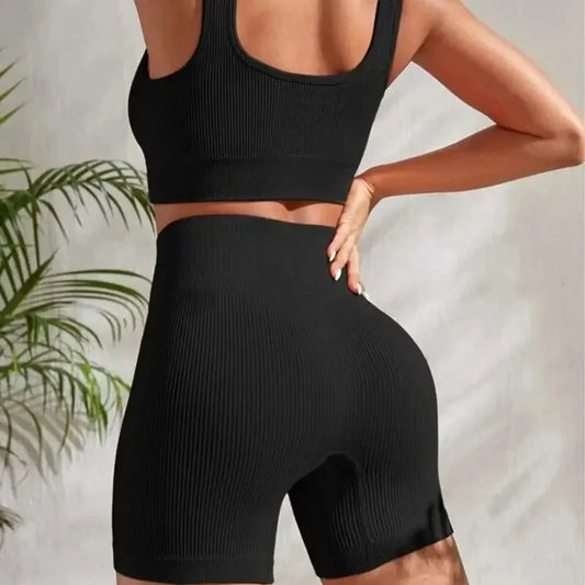 Women's Seamless Ribbed Yoga Set