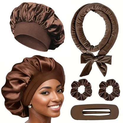 Heatless Hair Curler Set with Optional Bonnet