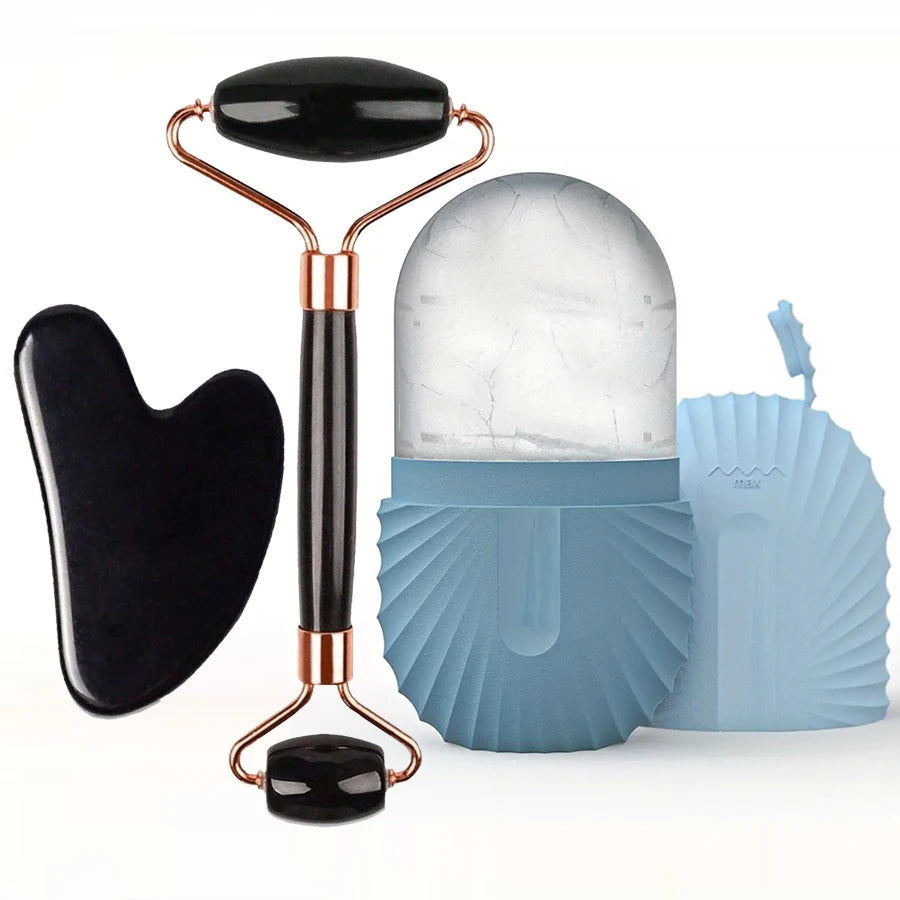 Purify Ice Face Roller Set With Gua Sha Tool by Haraps.com