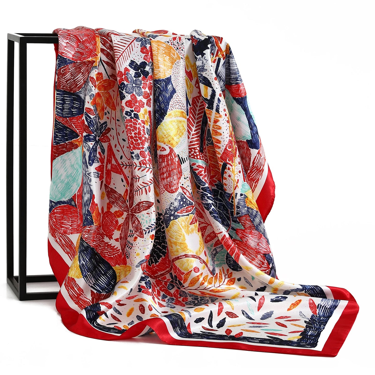 Satin Silk Square Head Scarf (90cm x 90cm)