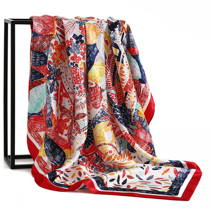 Satin Silk Square Head Scarf (90cm x 90cm)