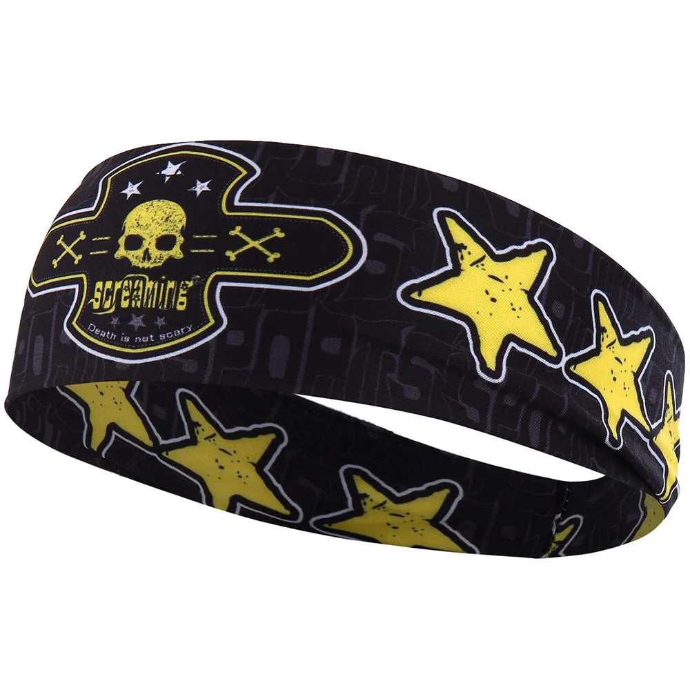 Gothic Skull Headband Sweat Bandage Sport Head Hair Band Workout Tennis Fitness Jog Basketball Running Scary Sweatband Women Men by Haraps.com