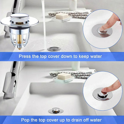 Bounce Press Basin Pop-up Drain Filter