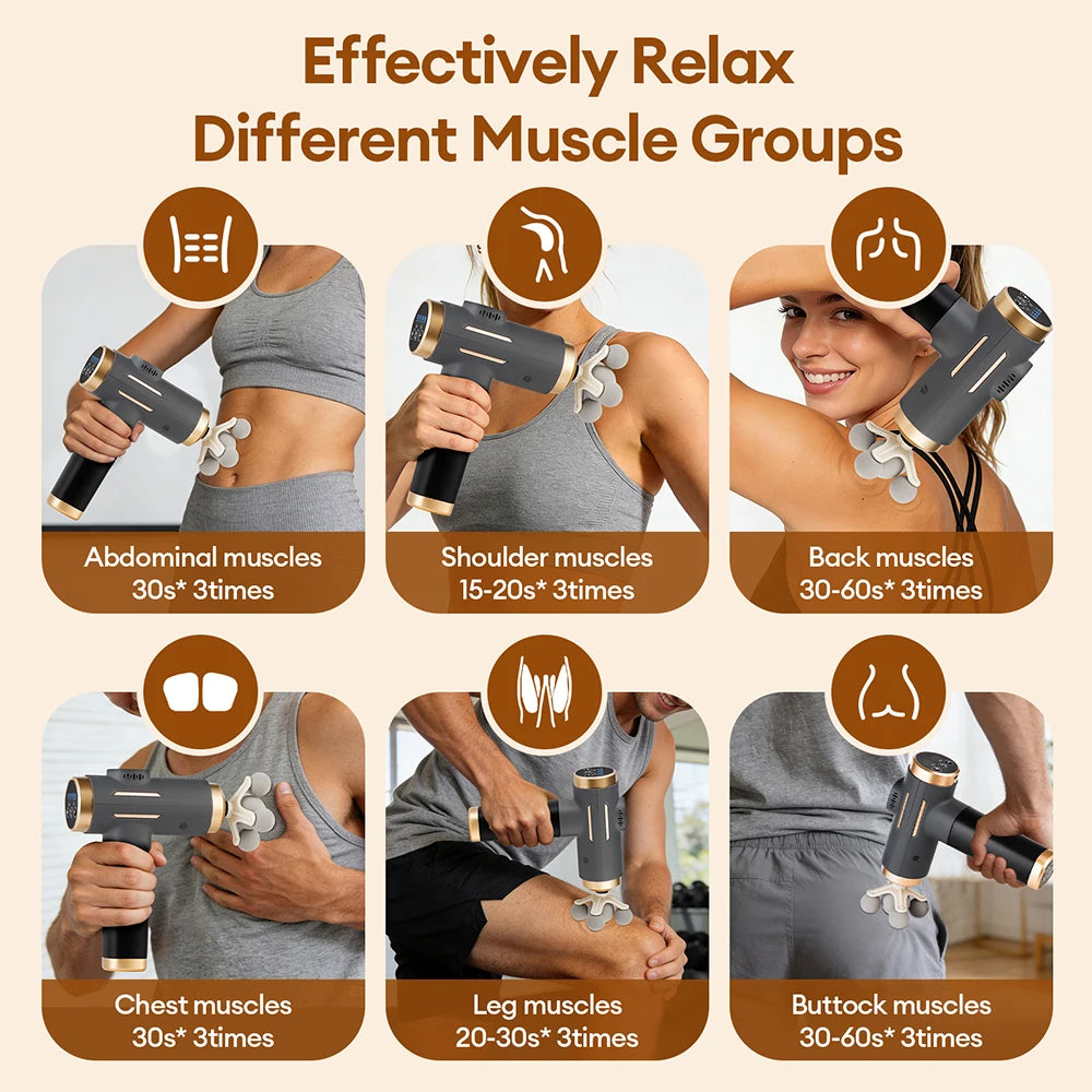 11-IN-1 Electric Massage Gun 99 Level Powerful Fascia Gun High-Frequency Vibration Body Massage Gun Arms Leg Muscle by Haraps.com