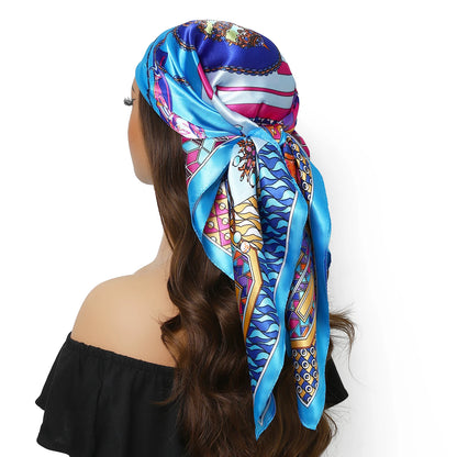 Satin Silk Square Head Scarf (90cm x 90cm)