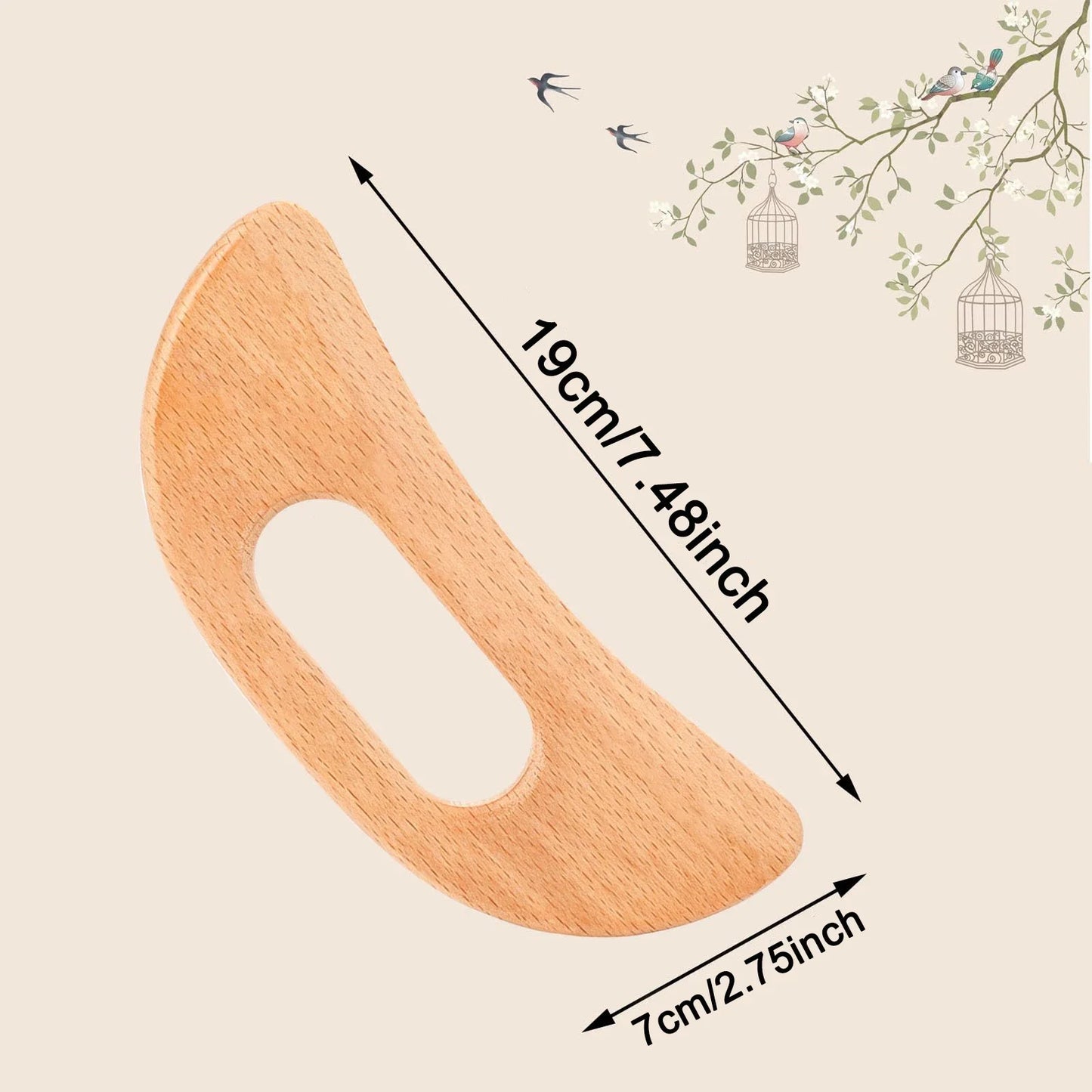 PureWood Gua Sha Tool for Lymphatic Drainage by Haraps.com