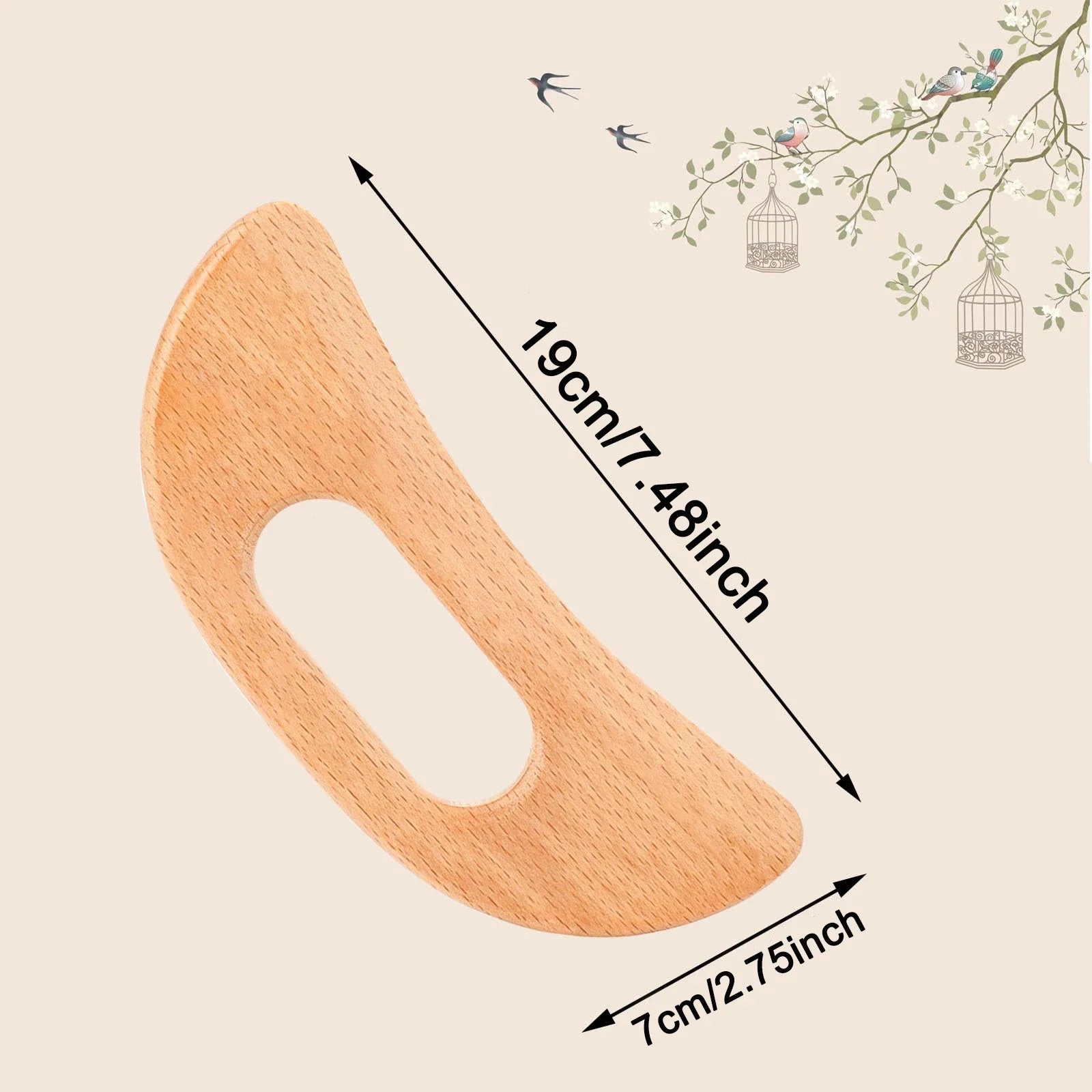 PureWood Gua Sha Tool for Lymphatic Drainage by Haraps.com
