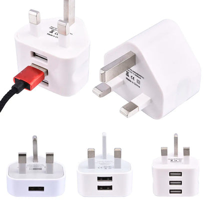 USB Adapter with 3 Pin UK Plug